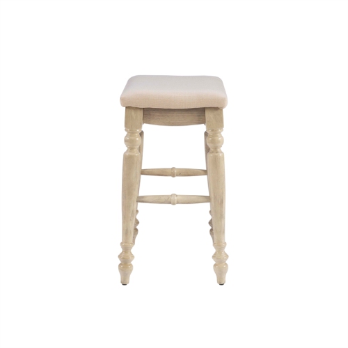 Linon Marino 25" Wood Backless Counter Stool in White Wash