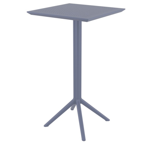 COMPAMIA Sky 24 Inch Square Folding Bar Table In Dark Gray Finish