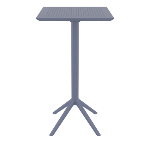 Sky 24 inch Square Folding Bar Table in Dark Gray finish