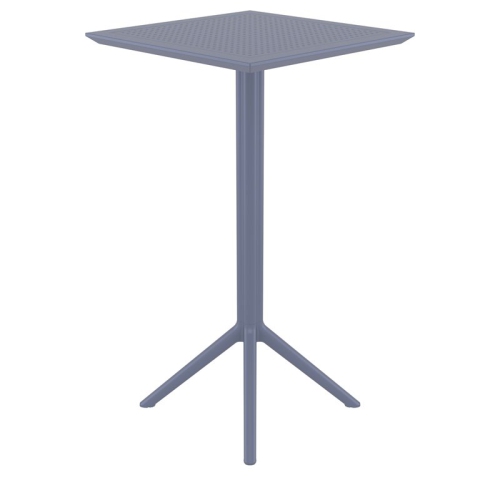 Sky 24 inch Square Folding Bar Table in Dark Gray finish