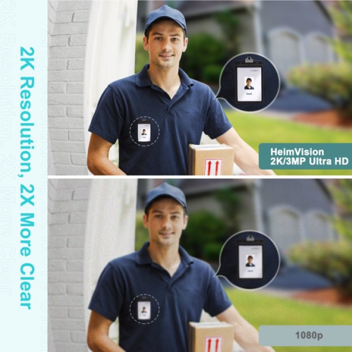 HeimVision 2K Video Doorbell, Wi-Fi Smart Doorbell Security Camera with Chime - Open Box