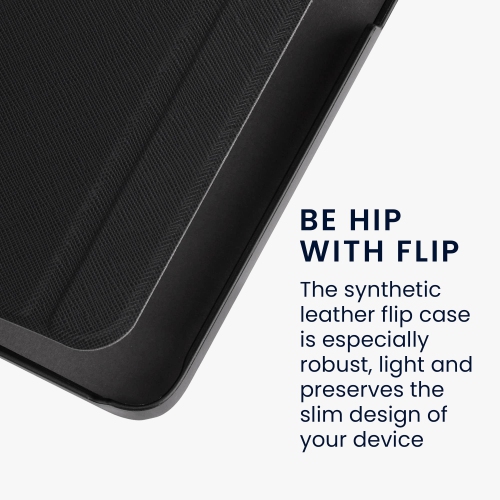 kwmobile Case Compatible with Kobo Libra 2 - Book Style PU Leather e-Reader Cover Folio Case - Black