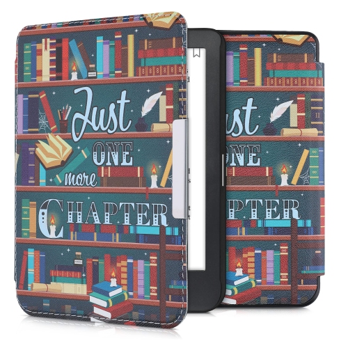 HLD Kwmobile Case Compatible With Kobo Clara HD - Case Pu E-Reader Cover - Library Motto Multicolor