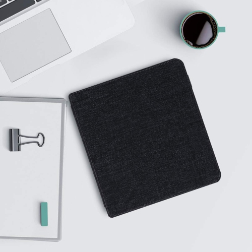 kwmobile Origami Case Compatible with Kobo Libra H2O - Slim Fabric Cover - Dark Grey