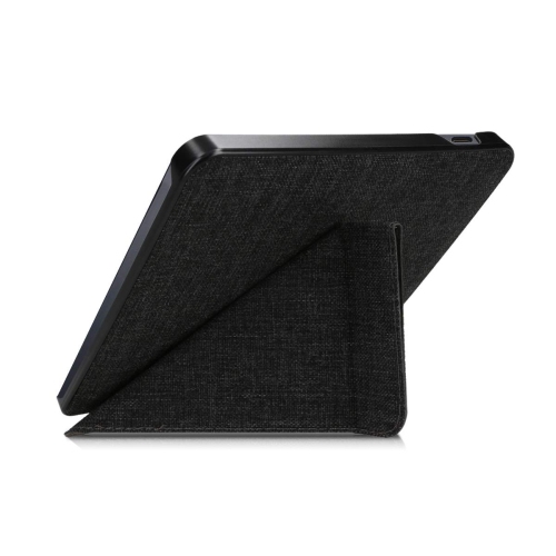 kwmobile Origami Case Compatible with Kobo Libra H2O - Slim Fabric Cover - Dark Grey