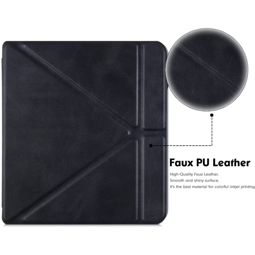BOZHUORUI Kobo Libra 2 eReader Case - Premium PU Leather Origami Stand Protective Cover with Aut