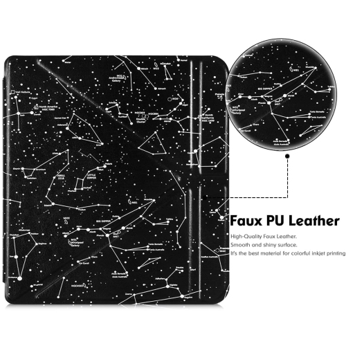 BOZHUORUI Kobo Libra 2 eReader Case - Premium PU Leather Origami Stand Protective Cover with Aut