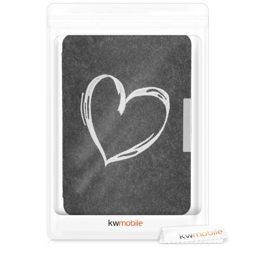 kwmobile Case Compatible with Amazon Kindle Paperwhite - Book Style Felt Fabric Protective e-Reader Cover F