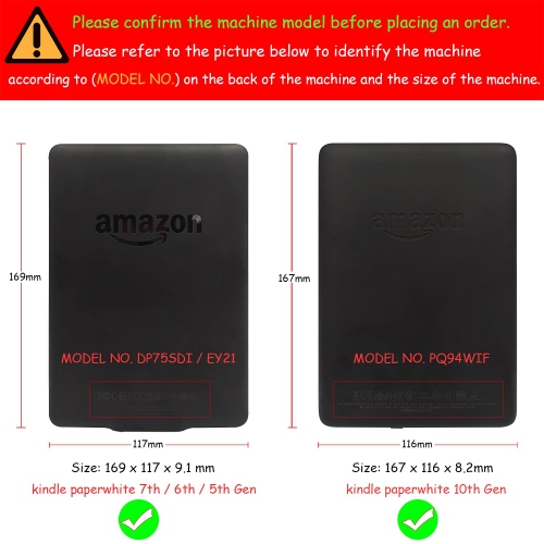 GOVTVA Kindle Paperwhite Case Fits All-New 10th Gen- 2018 / 6 Inch All Paperwhite Generations - PU Leather Sleeve Stand Cove