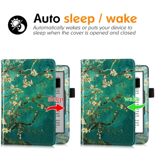 BOZHUORUI Stand Case for Kobo Clara HD eReader - Premium PU Leather Protective Sleeve Cover with