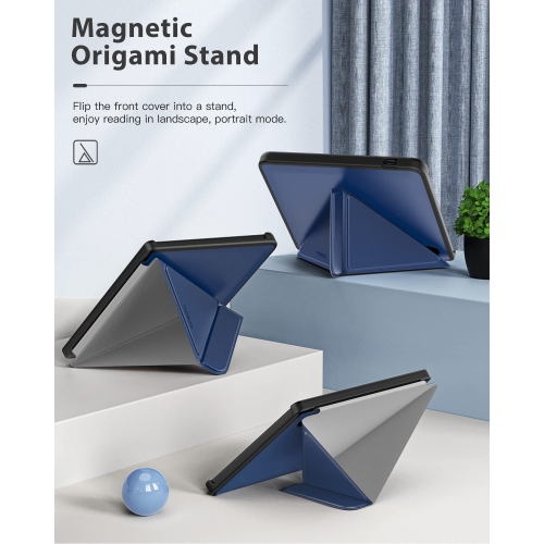 MoKo – Étui folio pour liseuse Libra 2 de Kobo, 7 po, sorti en 2021, étui à rabat avec support et magnétique à angles multiples, Origami