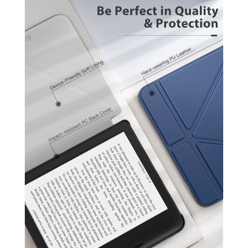 MoKo – Étui folio pour liseuse Libra 2 de Kobo, 7 po, sorti en 2021, étui à rabat avec support et magnétique à angles multiples, Origami