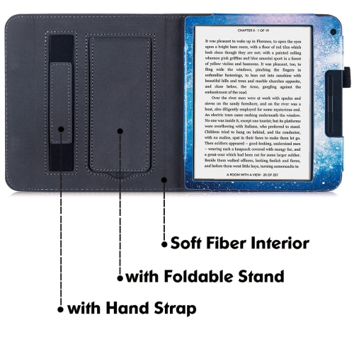 BOZHUORUI Kobo Libra 2 eReader Case with Stand - Premium PU Leather Cover with Hand Strap and Au