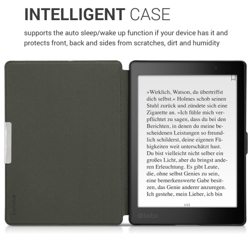 kwmobile Case Compatible with Kobo Aura ONE Case - eReader Cover - Cosmic Nature Blue/Grey/Black