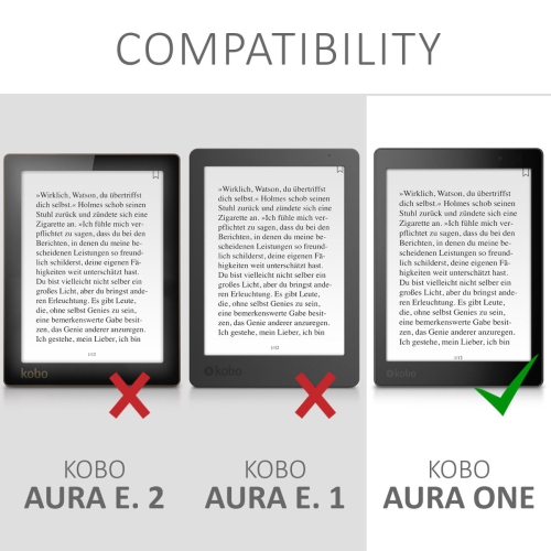 kwmobile Case Compatible with Kobo Aura ONE Case - eReader Cover - Cosmic Nature Blue/Grey/Black
