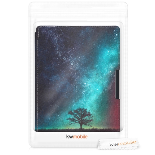 kwmobile Case Compatible with Kobo Aura ONE Case - eReader Cover - Cosmic Nature Blue/Grey/Black