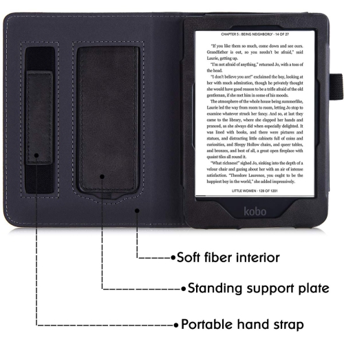 BOZHUORUI Stand Case for Kobo Clara HD eReader - Premium PU Leather Protective Sleeve Cover with