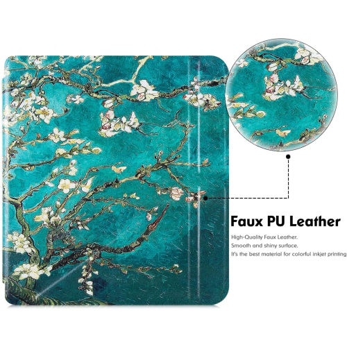 BOZHUORUI Kobo Libra 2 eReader Case - Premium PU Leather Origami Stand Protective Cover with Aut