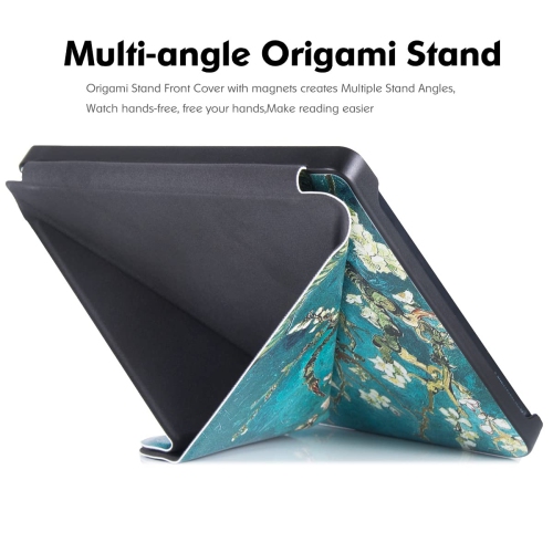 BOZHUORUI Kobo Libra 2 eReader Case - Premium PU Leather Origami Stand Protective Cover with Aut