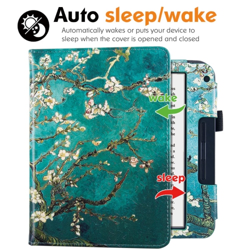 BOZHUORUI Kobo Libra 2 eReader Case with Stand - Premium PU Leather Cover with Hand Strap and Au