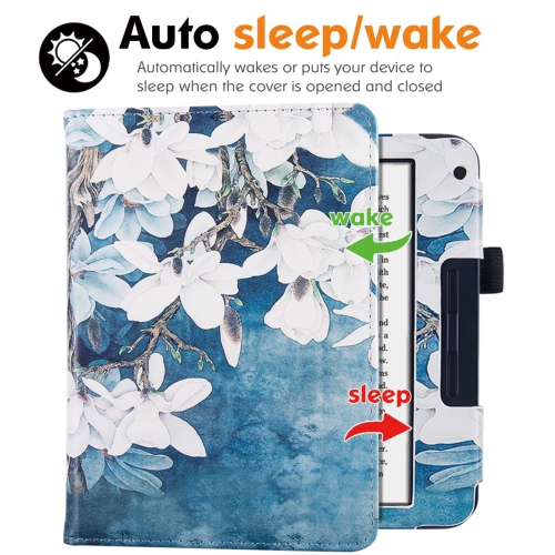 BOZHUORUI Kobo Libra 2 eReader Case with Stand - Premium PU Leather Cover with Hand Strap and Au