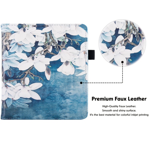 BOZHUORUI Kobo Libra 2 eReader Case with Stand - Premium PU Leather Cover with Hand Strap and Au