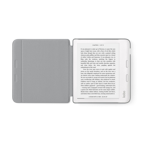 Kobo Libra 2 SleepCover Case | Steel Grey | Sleep/Wake Technology | Built-in 2-Way Stand | Vegan Leather | Compatible with 7