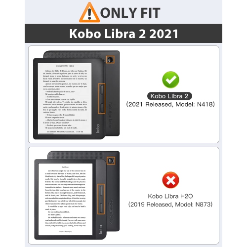 MoKo Folio Case for Kobo Libra 2 E-Reader 7 inch 2021 Released, Origami Standing Shell Cover Case with Multi Angle Magnetic