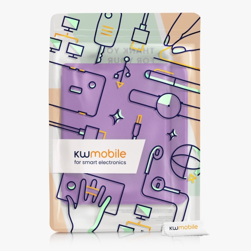 Étui kwMobile compatible avec la Libra 2 de Kobo - Étui folio en cuir de polyuréthane pour liseuse de style livre - Violet