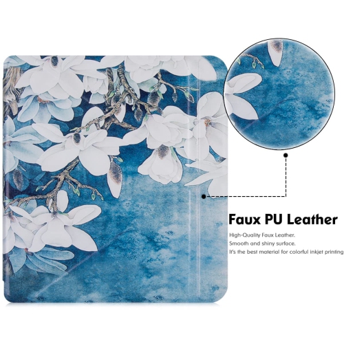 Kobo Libra 2 Case - Premium PU Leather Origami Stand Protective Cover with Auto Wake/Sleep (Magnolia)