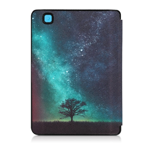 Étui kwMobile compatible avec Kobo aura Edition 2 - Étui polyuréthane p/e-Reader - Bleu cosmique/Gris/Noir