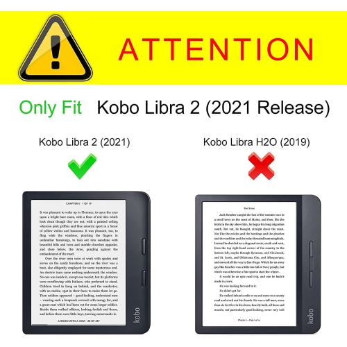 Slim Case for Kobo Libra 2 - Soft TPU Protective Back Cover with Auto Wake/Sleep for 7" Kobo Libra 2 eReader, Gray