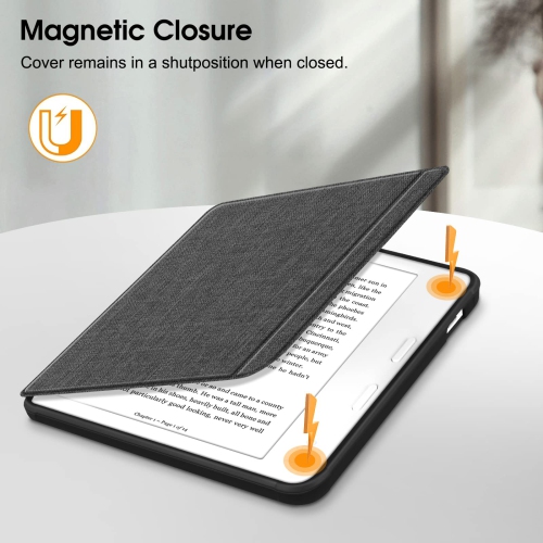 Slim Case for Kobo Libra 2 - Soft TPU Protective Back Cover with Auto Wake/Sleep for 7" Kobo Libra 2 eReader, Gray