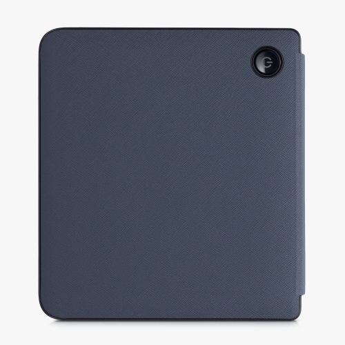 kwmobile Case Compatible with Kobo Libra 2 - Book Style PU Leather e-Reader Cover Folio Case - Dark Blue