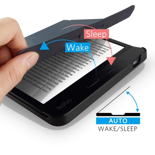 CoBak Kobo Libra H2O Case with Stand - Libra H2O Origami Protective PU Leather Smart Cover with Auto Sleep Wake Feature for