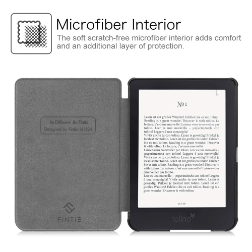 Étui SlimShell pour Clara HD de Kobo - Étui protecteur en similicuir pu ultra mince et léger avec Auto Sleep/Wake pour liseuse Clara HD de 6 po de