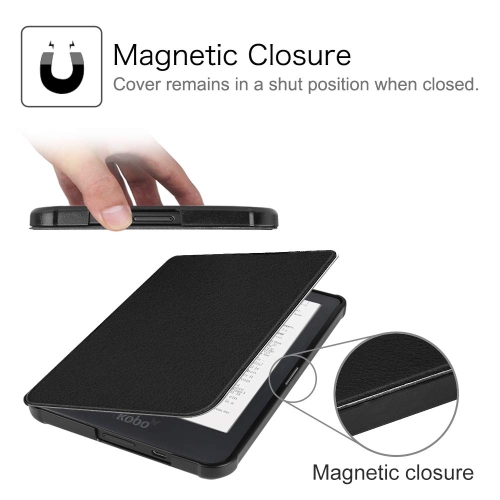 Étui SlimShell pour Clara HD de Kobo - Étui protecteur en similicuir pu ultra mince et léger avec Auto Sleep/Wake pour liseuse Clara HD de 6 po de