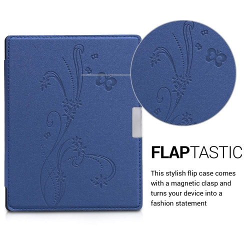 Kobo Aura Edition 1 Case - eReader Cover - Butterfly Tendril Dark Blue