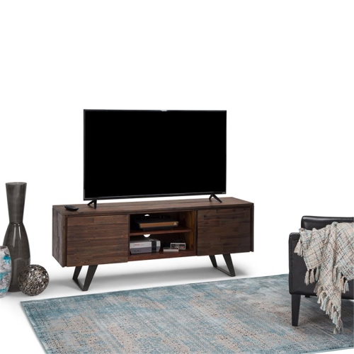 Trent Home Contemporary 63" TV Stand in Distressed Charcoal Brown