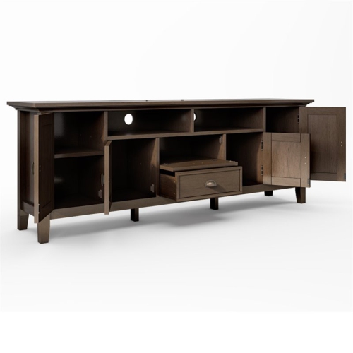 Trent Home Wood 72" Transitional TV Media Stand in Brunette Brown