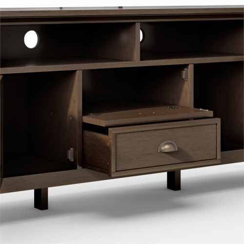 Trent Home Wood 72" Transitional TV Media Stand in Brunette Brown