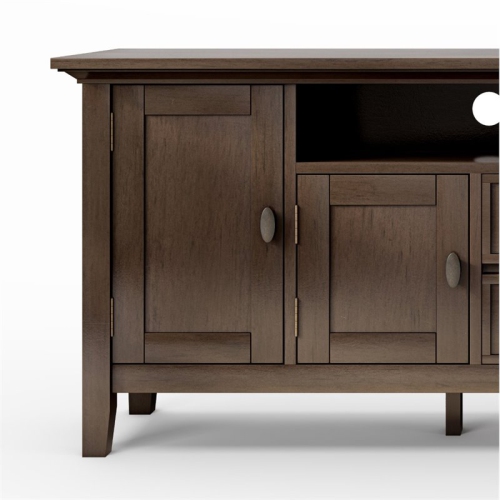 Trent Home Wood 72" Transitional TV Media Stand in Brunette Brown