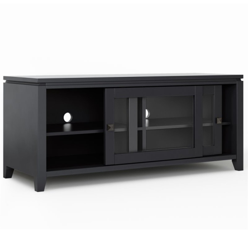 Trent Home Contemporary 48" Solid Wood TV Media Stand in Black