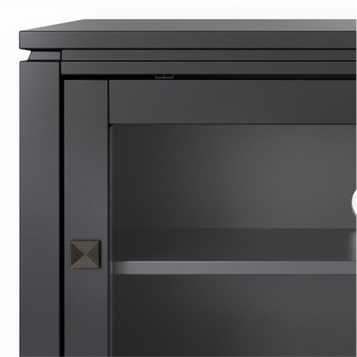 Trent Home Contemporary 48" Solid Wood TV Media Stand in Black