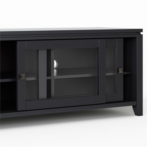 Trent Home Contemporary 48" Solid Wood TV Media Stand in Black