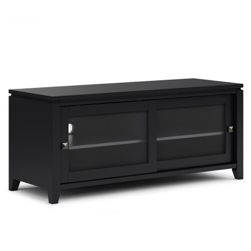 Trent Home Contemporary 48" Solid Wood TV Media Stand in Black