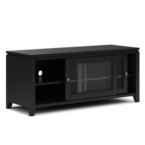 Trent Home Contemporary 48" Solid Wood TV Media Stand in Black