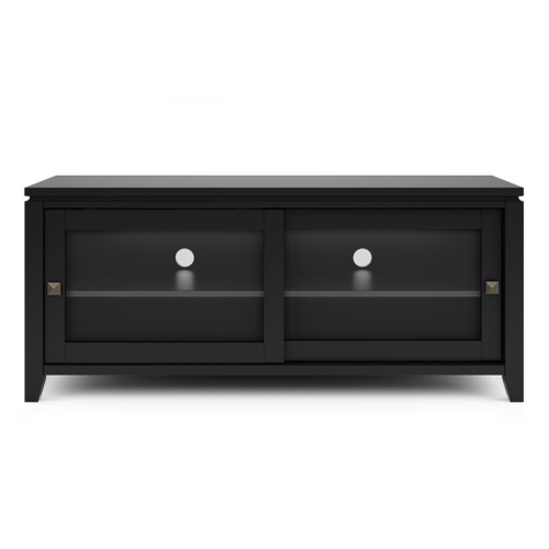Trent Home Contemporary 48" Solid Wood TV Media Stand in Black