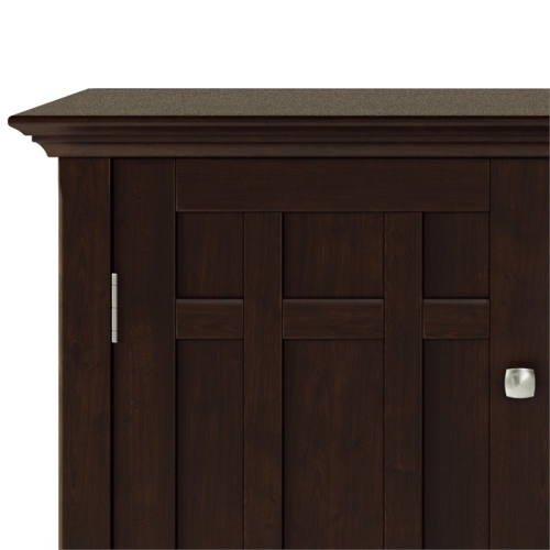 Trent Home Wood 54" Transitional Sideboard Buffet and Wine Rack in Dark Chestnut