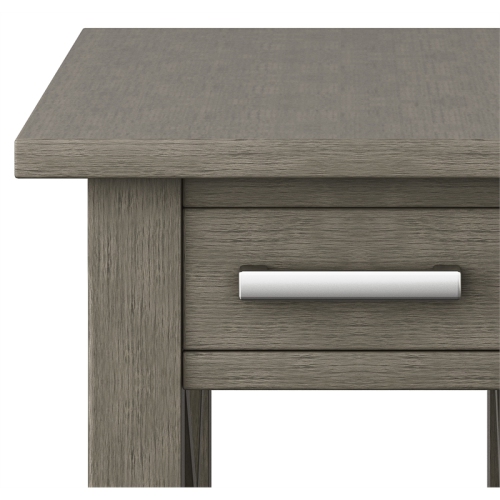 Trent Home Solid Wood Narrow End Table with Storage in Farmhouse Gray